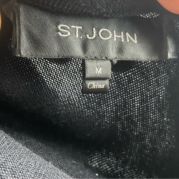 St. John Sweater Open Cardigan Medium Black - Picture 9 of 13